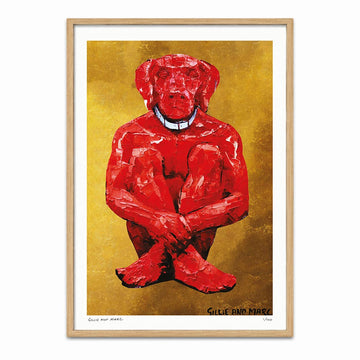 Lost Dog in Red and Gold (Print)