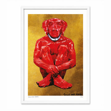 Lost Dog in Red and Gold (Print)