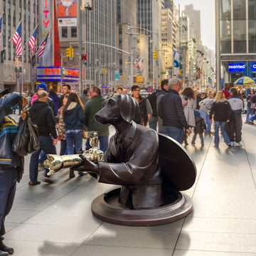 Watch Out for Paparazzi Dog (Bronze Sculpture, Large)