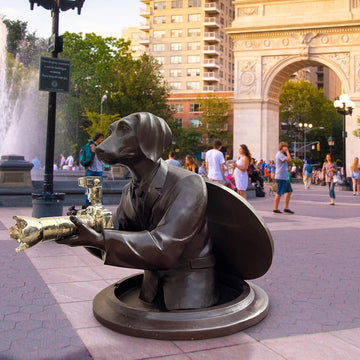 Watch Out for Paparazzi Dog (Bronze Sculpture, Large)