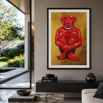 Lost Dog in Red and Gold (Print)