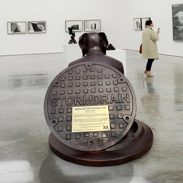 Watch Out for Paparazzi Dog (Bronze Sculpture, Large)
