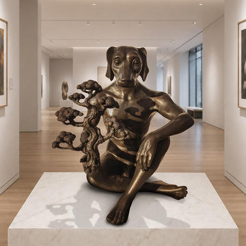 Dogman and the Bonsai (Bronze Sculpture)