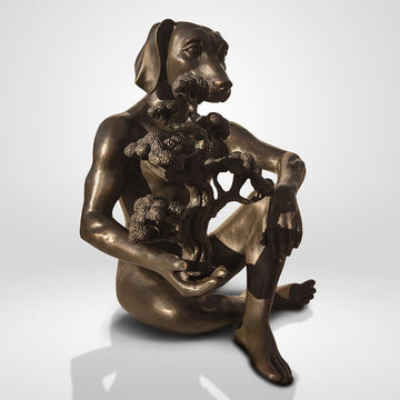 Dogman and the Bonsai (Bronze Sculpture)