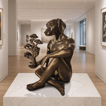 Dogman and the Bonsai (Bronze Sculpture)