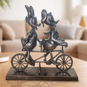 Daisy and Donald Go Around the World with Love (Bronze Sculpture, Miniature Collection)
