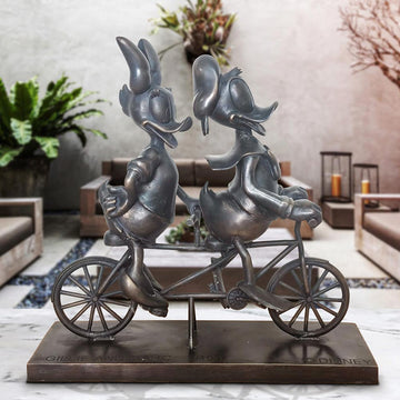 Daisy and Donald Go Around the World with Love (Bronze Sculpture, Miniature Collection)