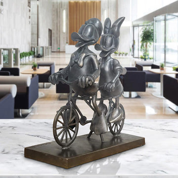Daisy and Donald Go Around the World with Love (Bronze Sculpture, Miniature Collection)