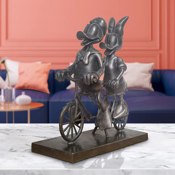 Daisy and Donald Go Around the World with Love (Bronze Sculpture, Miniature Collection)