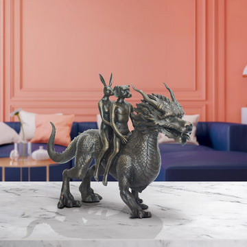 Dragon Riders on an Adventure (Bronze Sculpture, Small)