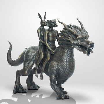 Dragon Riders on an Adventure (Bronze Sculpture, Small)