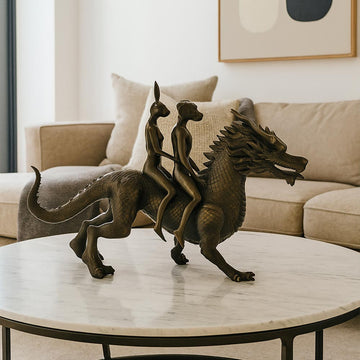 Dragon Riders on an Adventure (Bronze Sculpture, Small)