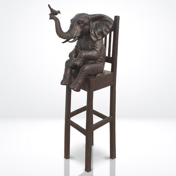 Elephant Above It All, Carrying a Song on Its Trunk (Bronze Sculpture, Mid-Size)