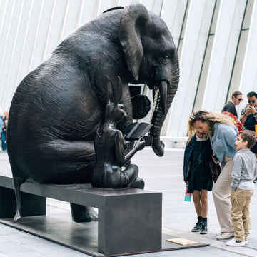 The African Elephant Never Forgot What He Learned and Neither Did Rabbitwoman (Bronze Sculpture)