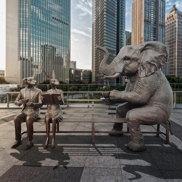 The Elephant Bench of Friendship (Bronze Sculpture)