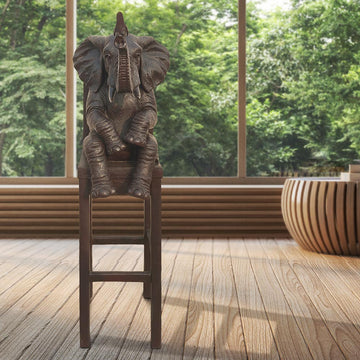 Elephant Above It All, Carrying a Song on Its Trunk (Bronze Sculpture, Mid-Size)