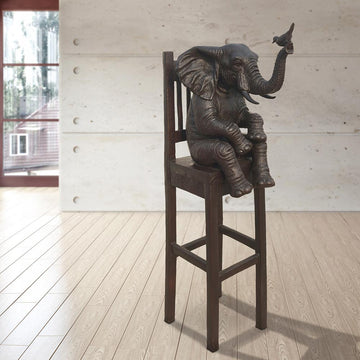 Elephant Above It All, Carrying a Song on Its Trunk (Bronze Sculpture, Mid-Size)