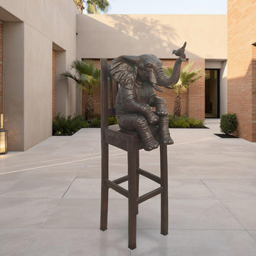 Elephant Above It All, Carrying a Song on Its Trunk (Bronze Sculpture, Mid-Size)