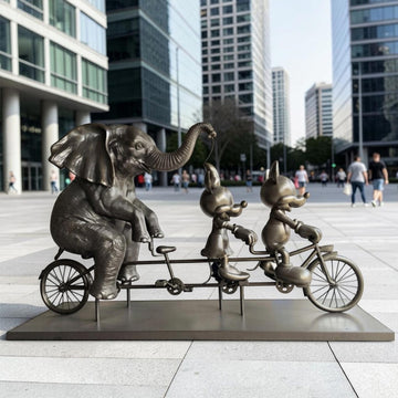 Micky, Minnie and the African Elephant Journey Together for the Wild (Fibreglass Sculpture)