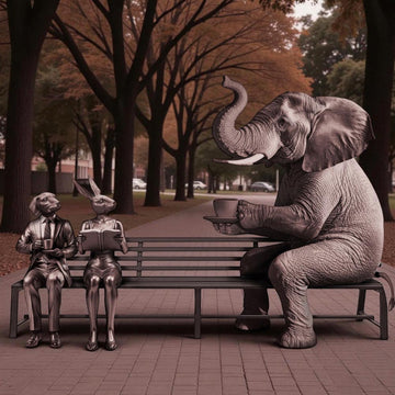The Elephant Bench of Friendship (Bronze Sculpture)