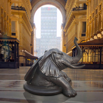 The Elephant Came Out to See the World (Bronze Sculpture, Mid-Size)