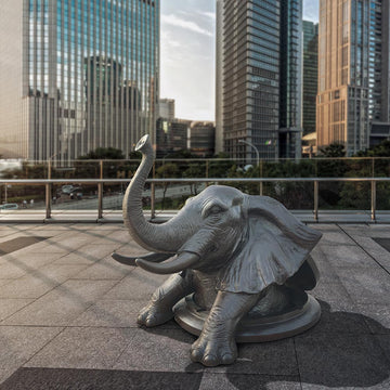 The Elephant Came Out to See the World (Bronze Sculpture, Mid-Size)