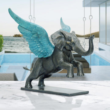 Up, Up and Away Elephant (Bronze Sculpture)