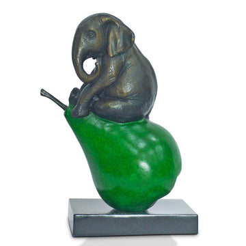 The Elephant Pearfect Just the Way He Was (Bronze Sculpture, Small)