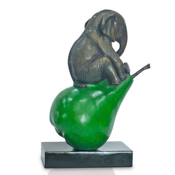 The Elephant Pearfect Just the Way He Was (Bronze Sculpture, Small)