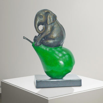 The Elephant Pearfect Just the Way He Was (Bronze Sculpture, Small)