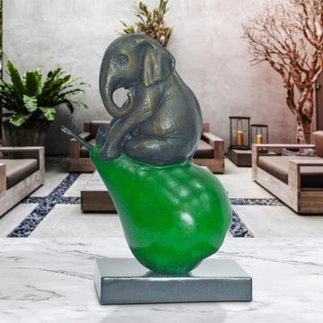 The Elephant Pearfect Just the Way He Was (Bronze Sculpture, Small)