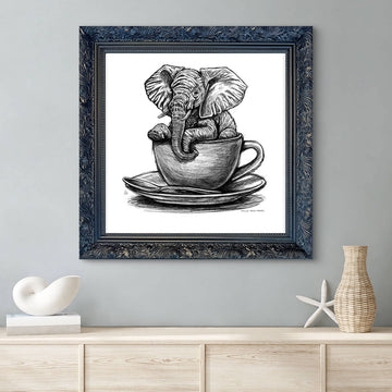 A Study for Elephant in a Cup (Giclee Canvas Print)
