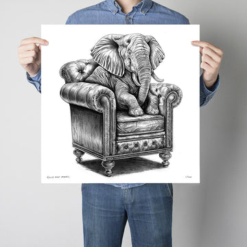 A Study for an Elephant on a Chair (Print)