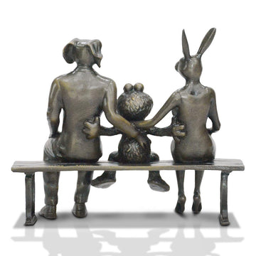 Elmo Loves Rabbitwoman and Dogman (Bronze Sculpture, Small)