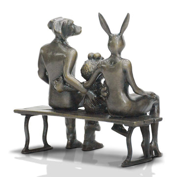 Elmo Loves Rabbitwoman and Dogman (Bronze Sculpture, Small)
