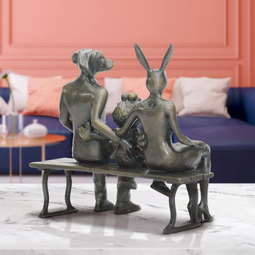 Elmo Loves Rabbitwoman and Dogman (Bronze Sculpture, Small)