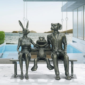 Elmo Loves Rabbitwoman and Dogman (Bronze Sculpture, Small)