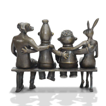 Ernie and Bert Love Rabbitwoman and Dogman (Bronze Sculpture, Small)
