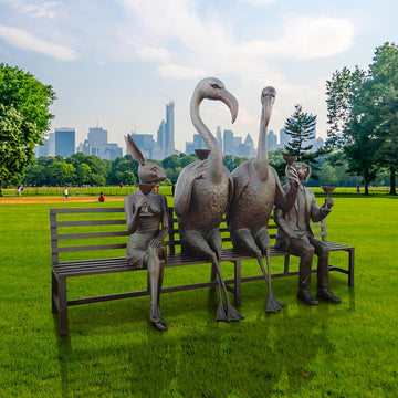 The Flamingo Bench of Friendship (Bronze Sculpture)