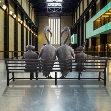 The Flamingo Bench of Friendship (Bronze Sculpture)