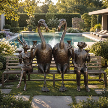 The Flamingo Bench of Friendship (Bronze Sculpture)