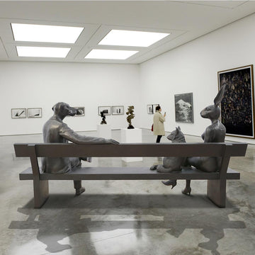 The Sierra Red Fox Bench of Friendship (Bronze Sculpture)