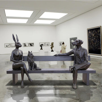 The Sierra Red Fox Bench of Friendship (Bronze Sculpture)