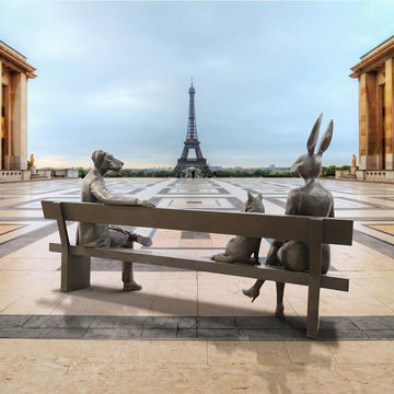 The Sierra Red Fox Bench of Friendship (Bronze Sculpture)