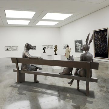 The Sierra Red Fox Bench of Friendship (Bronze Sculpture)