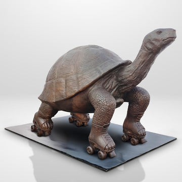 The Galapagos Tortoise Races on Roller Skates (Bronze Sculpture)