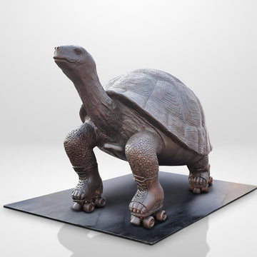 The Galapagos Tortoise Races on Roller Skates (Bronze Sculpture)