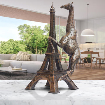 The Big Giraffe Loved the Eiffel Tower (Bronze Sculpture)