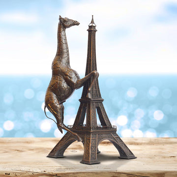 The Big Giraffe Loved the Eiffel Tower (Bronze Sculpture)