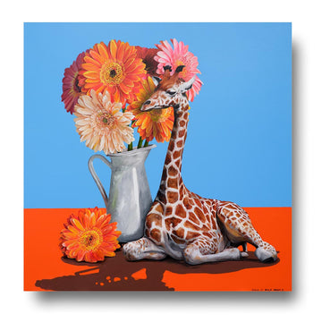 Giraffe and flowers (Original Painting)